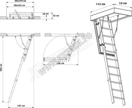 Чердачная лестница Fakro LMP 600*1440*3660 Чердачная лестница Fakro LMP 600*1440*3660