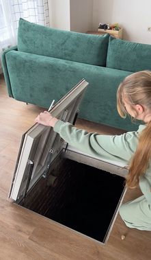 Напольный люк Самоподъемный Невидимка уголок 850*1650 Напольный люк Самоподъемный Невидимка уголок 850*1650