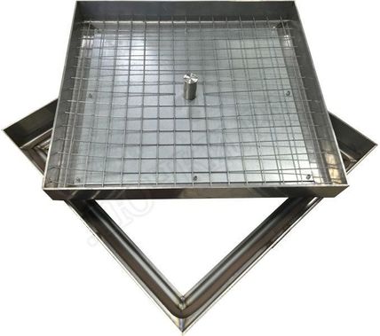 Напольный люк из нержавеющей стали AISI 304 500*500 Напольный люк из нержавеющей стали AISI 304 500*500