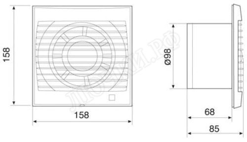 Вентилятор Decor 100C SILVER Вентилятор Decor 100C SILVER